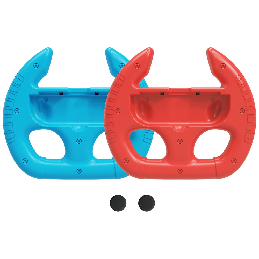 Stealth Nintendo Switch & Switch OLED Joy-Con Rennlenkrad Doppelpack – Neonblau und Rot