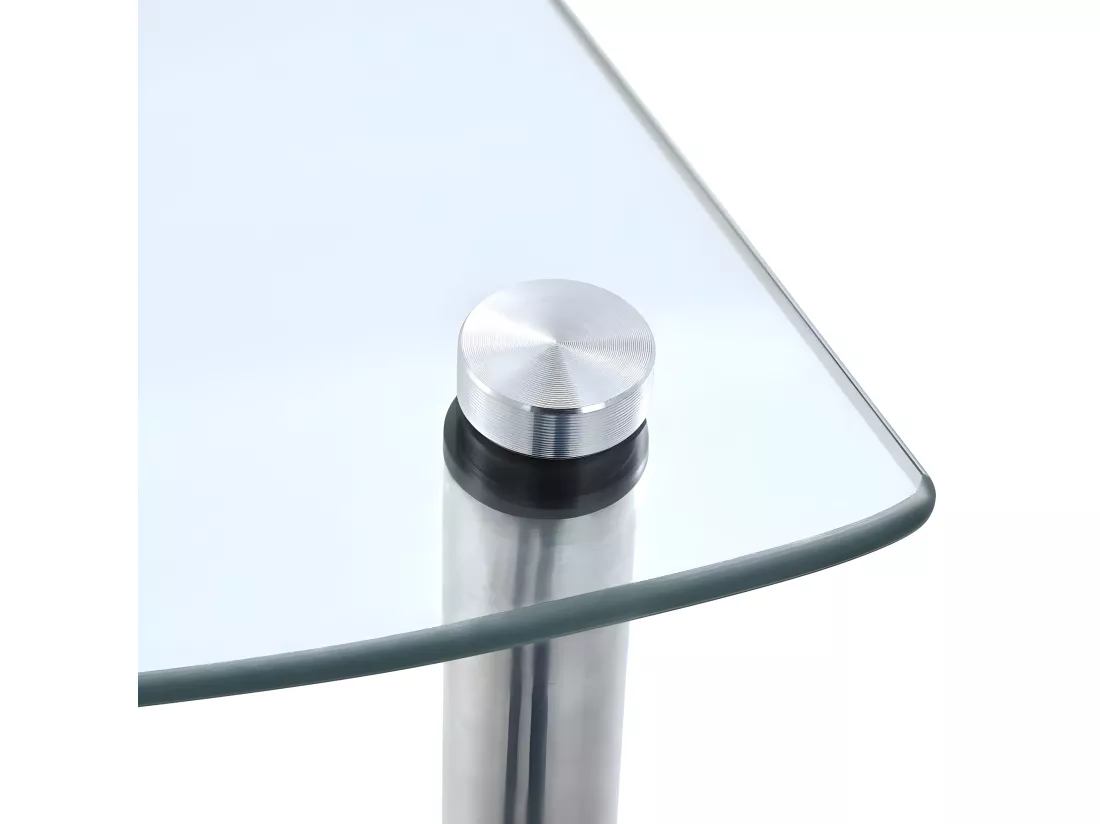 Étagère 3 niveaux Transparent 30x30x67 cm Verre trempé