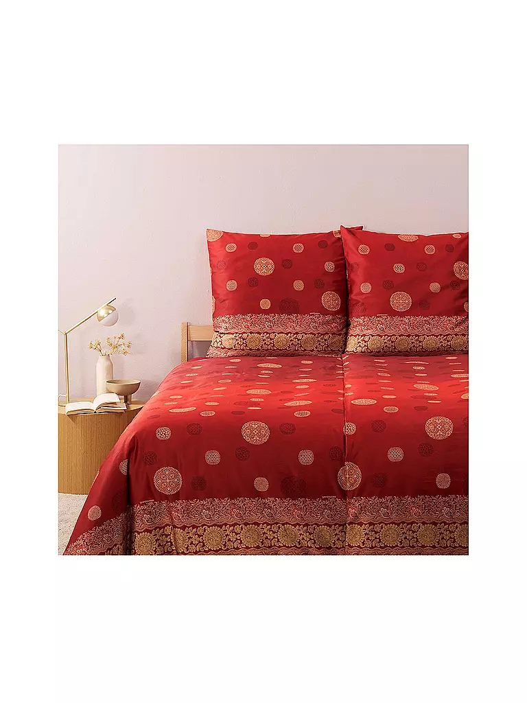 BASSETTI Satin Bettwäsche PALLAVICINO 70x90cm/140x200cm Rot rot