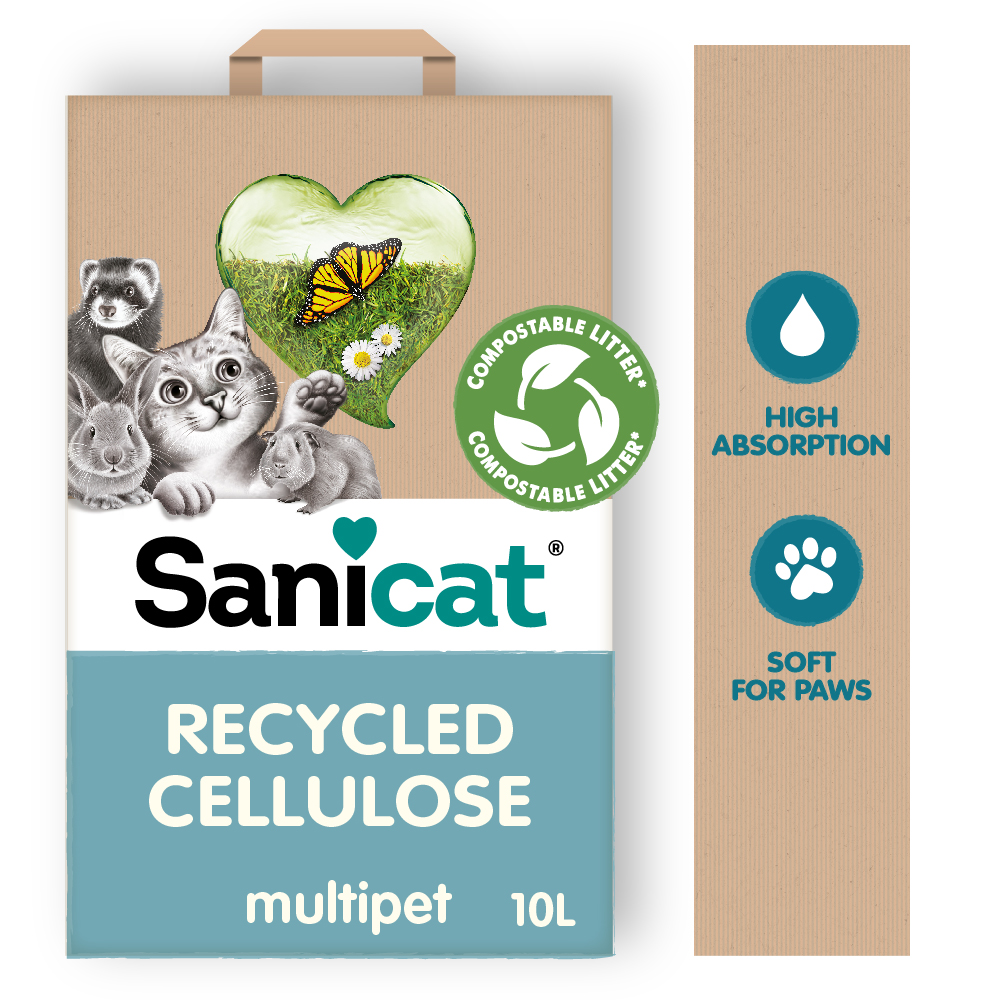 AREIA PARA GATO SANICAT CLEAN&GREEN CELULOSE 10LT