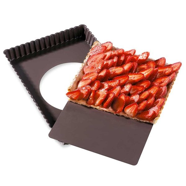 Lot Moule à Tarte Amovible rectangle 30 cm + Billes en céramique 600 g