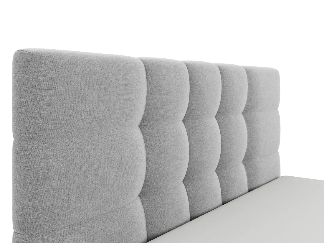 Lit coffre 140 x 190 cm - Tissu - Gris + Matelas - ELIAVA de Pascal Morabito