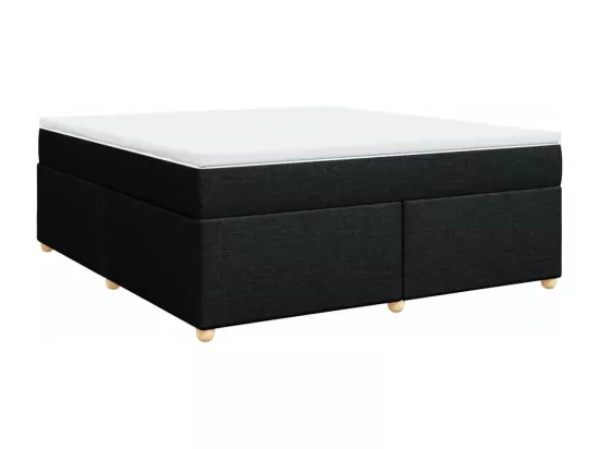 Sommier à lattes de lit avec matelas Noir 180x200 cm Tissu