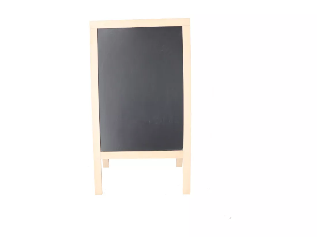 Chevalet haut tableau noir 55x34x100cm, finition non vernie.