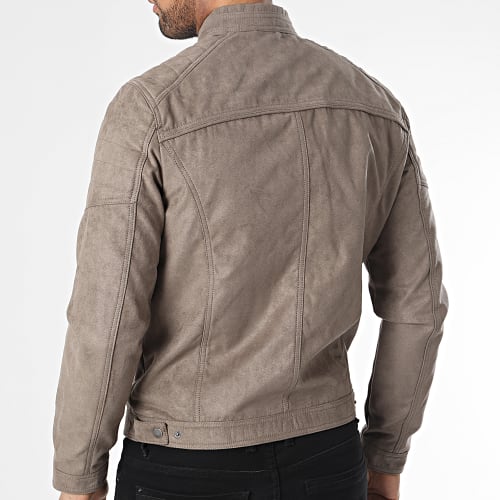 Veste Zippée Rocky Suede Beige Taupe
