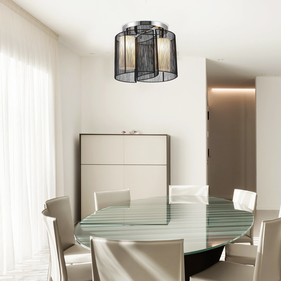HOMCOM Deckenlampe 2-flammig schwarz