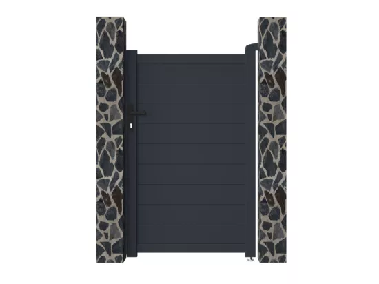 Portillon battant aluminium plein L103 x H166 cm anthracite - NAZARIO