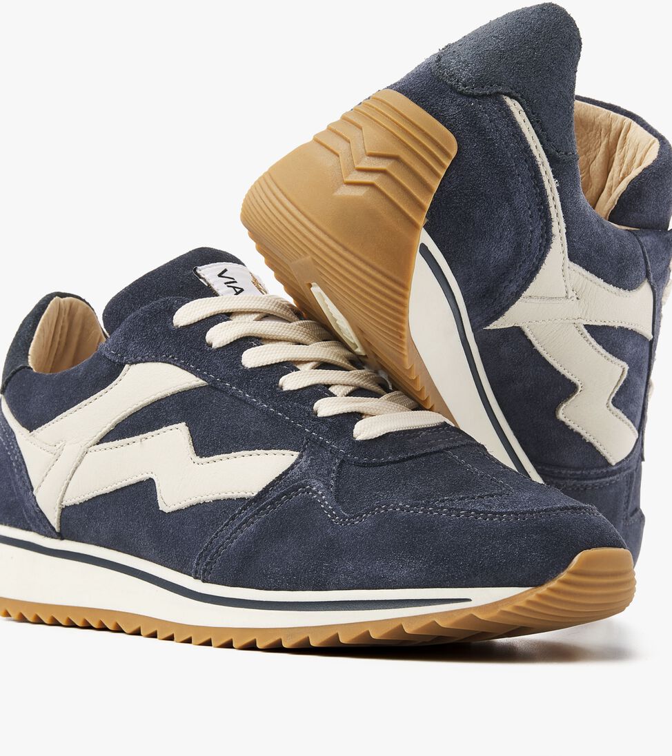 blauwe via vai lage sneakers mikki alex