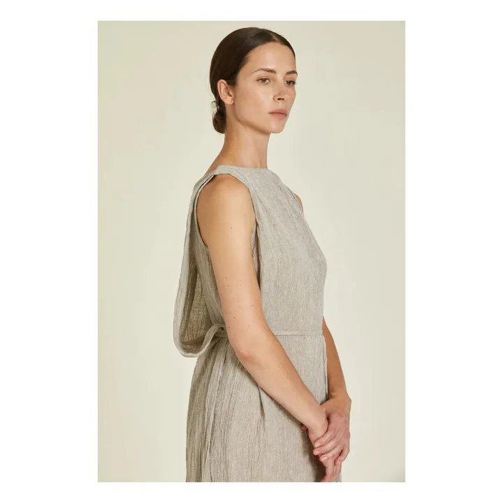 Black Crane Robe Obi Lin | Gris clair
