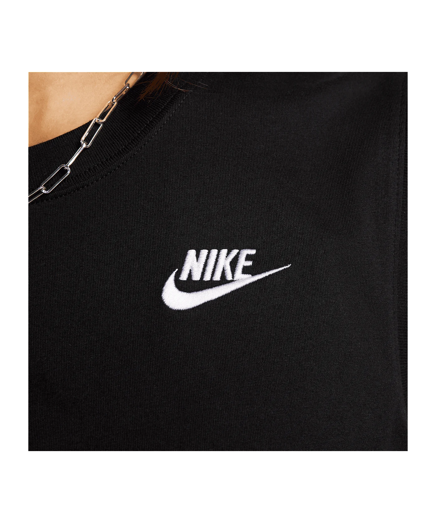 Nike Club Cropped T-Shirt Damen Schwarz F010