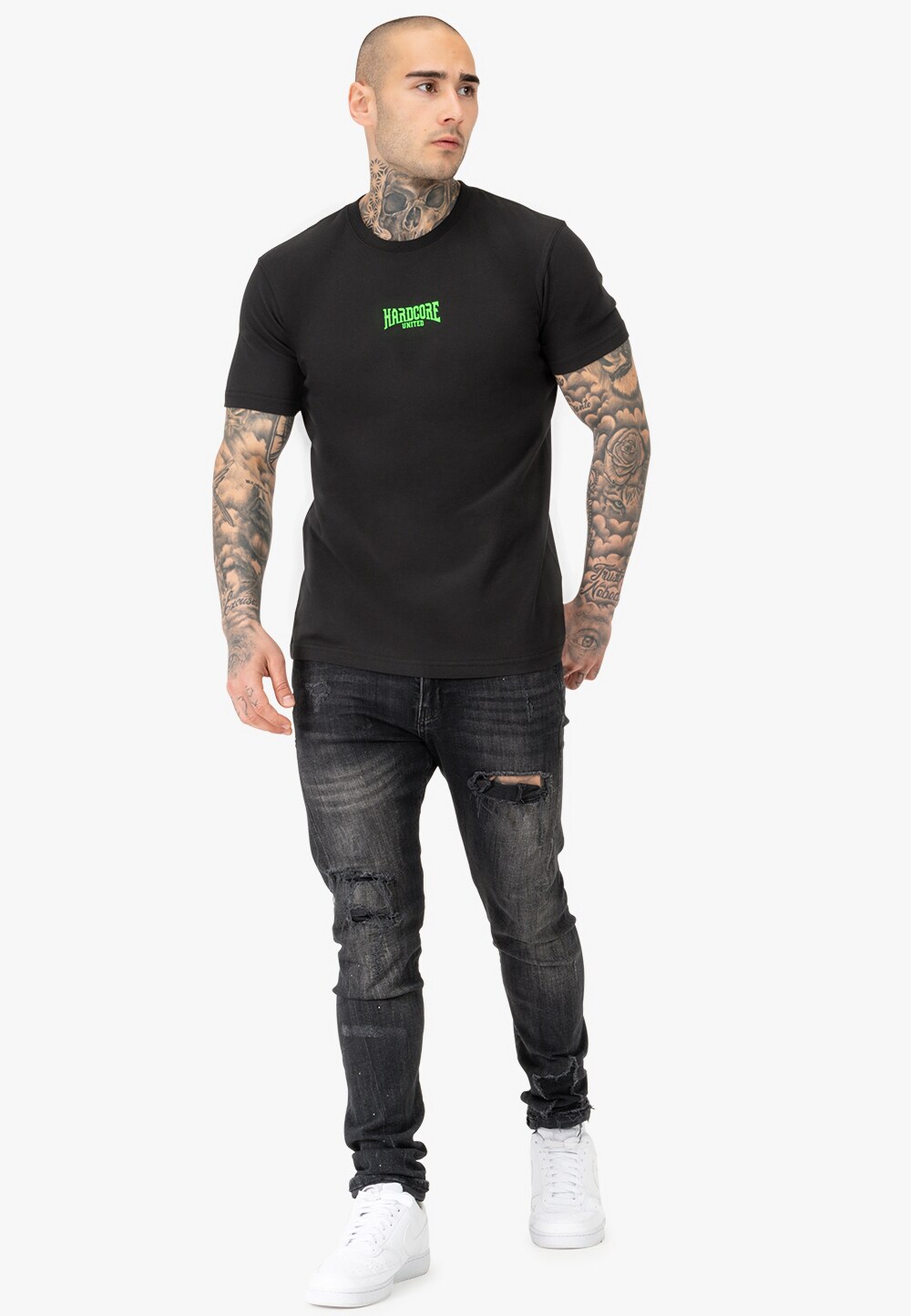 Hardcore United Herren T-Shirt normale Passform SKULLY