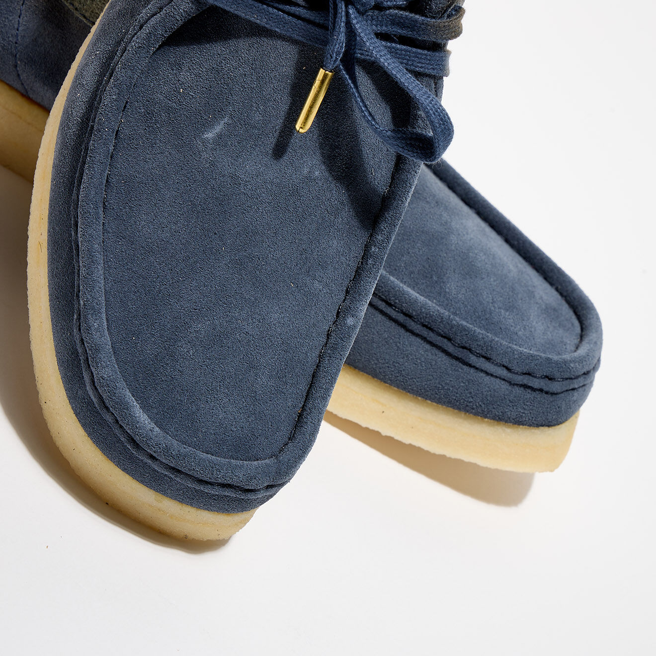 Clarks Originals Derbies en Velours de Cuir Wallabee bleues
