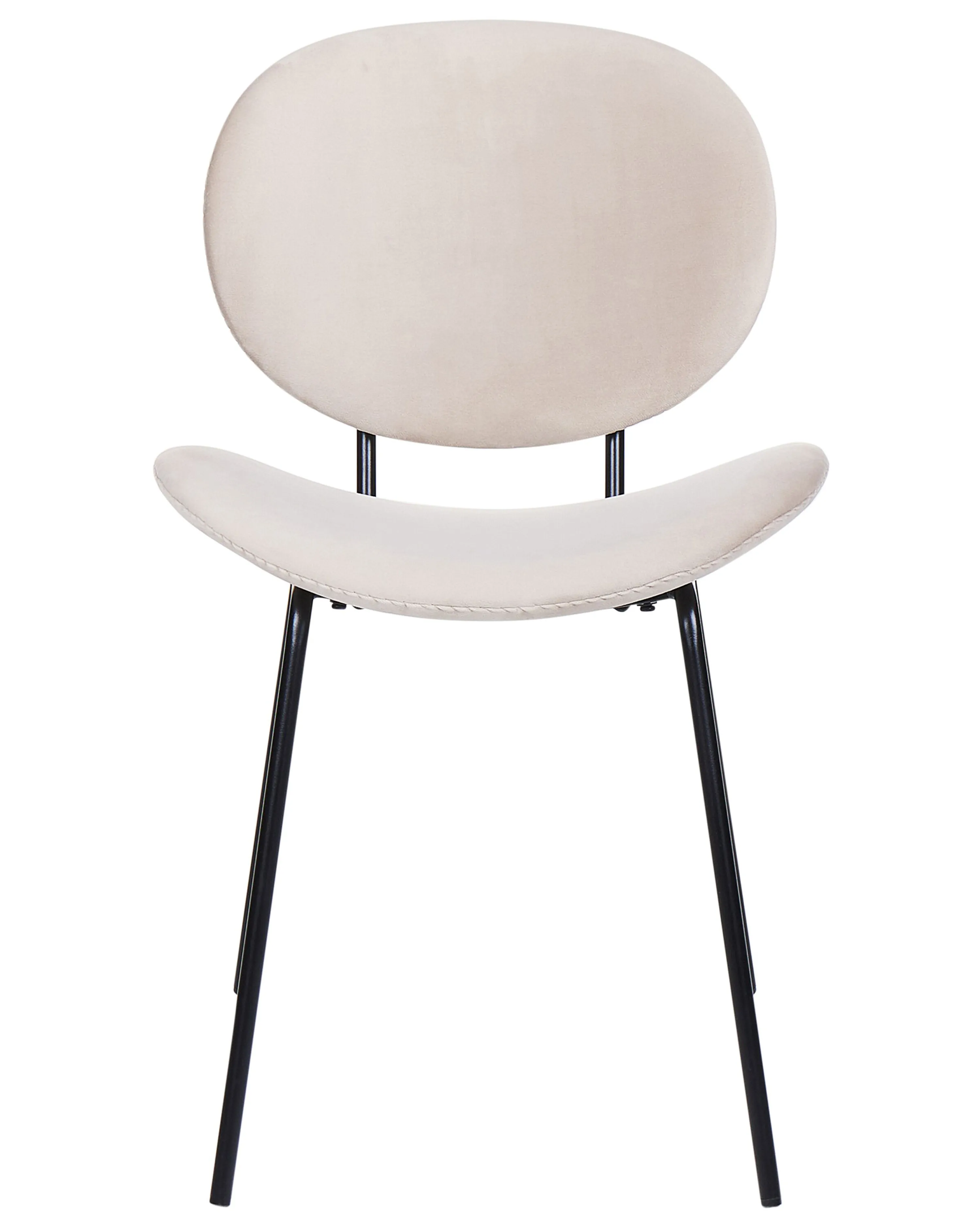 Set van 2 eetkamerstoelen LUANA Fluweel Lichtbeige