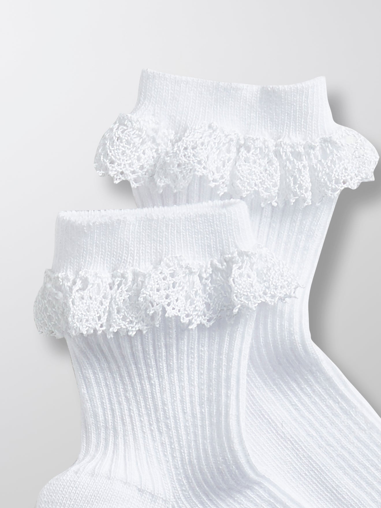 Socquettes avec dentelle fille par lot de 2