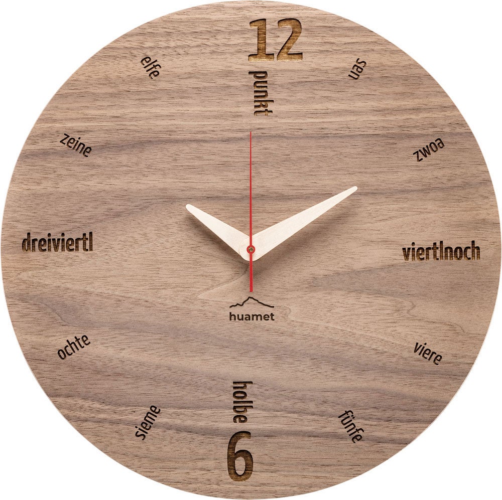 huamet CH10-B-01 Wandklok Cult Clock Nut Round