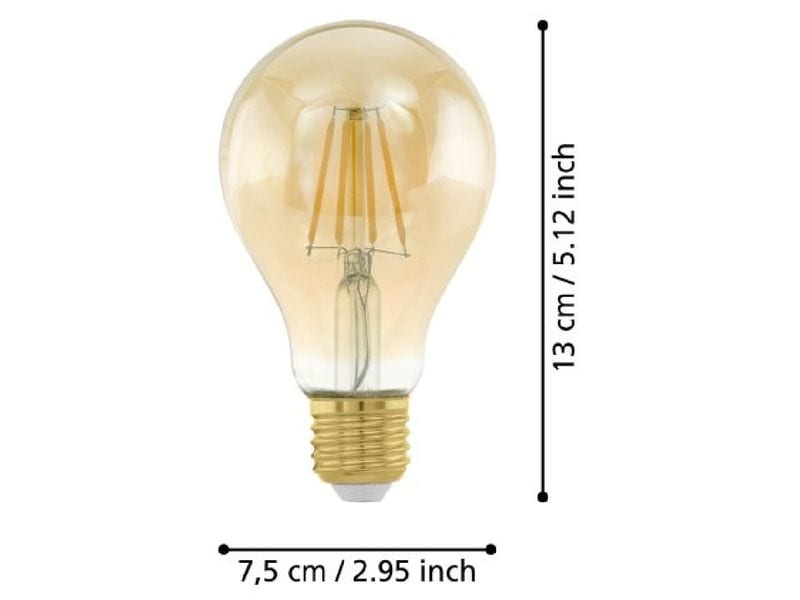 EGLO Leuchten Lampe 4 W E27 Warmweiss Filament LED-Glühbirne in antikem Vintage Design