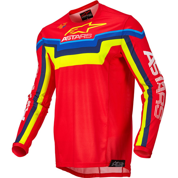 Alpinestars - Maillot Techstar Quadro Rouge / Bleu / Jaune fluo