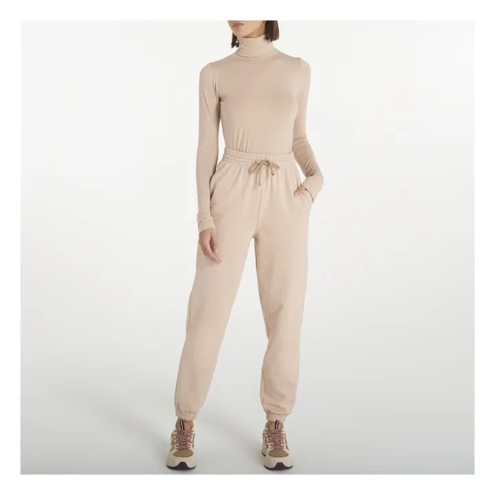 Baserange Col Roulé Bamboo Jersey | Beige Nude