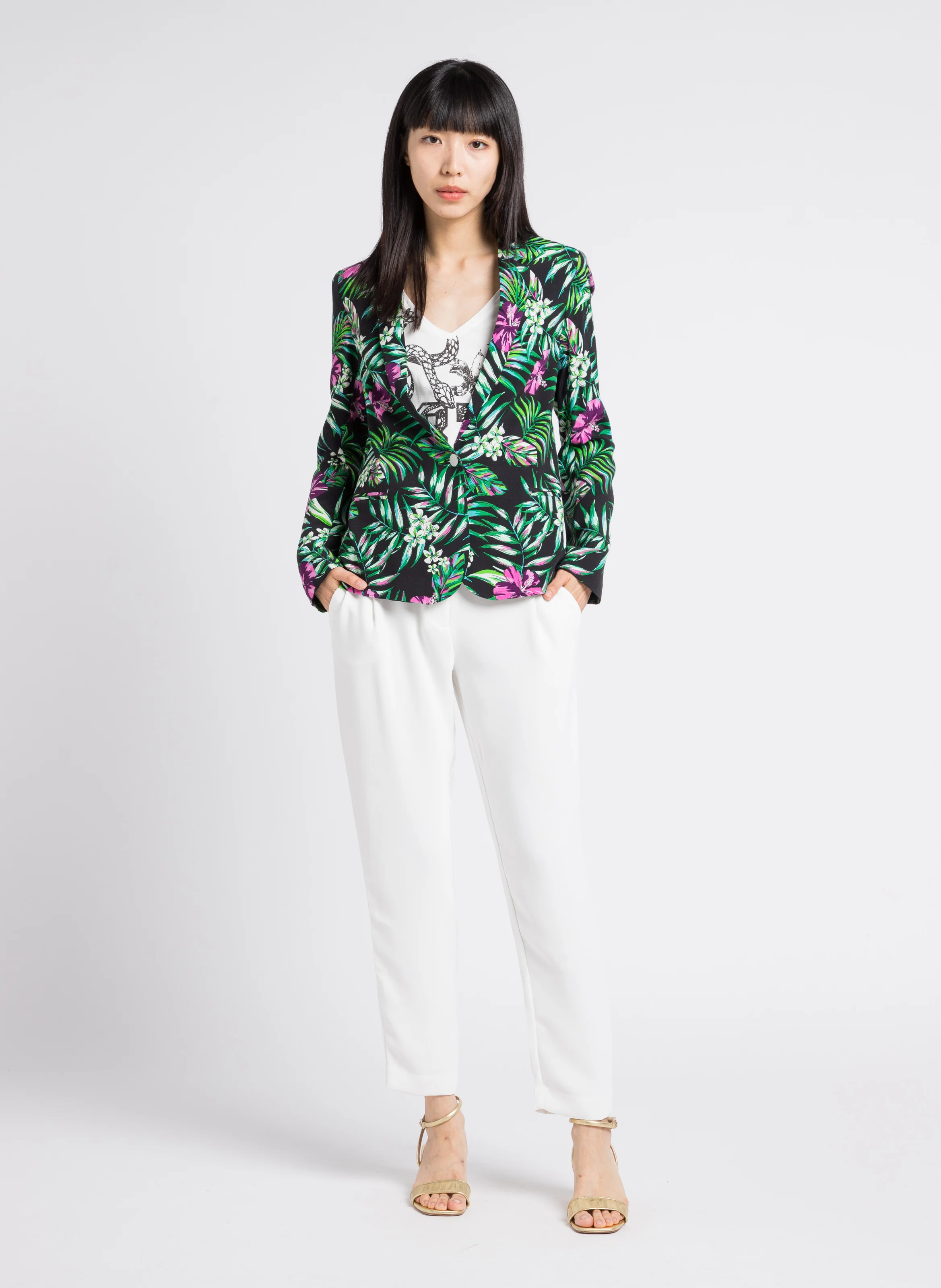 Pantalon carotte | Blanc