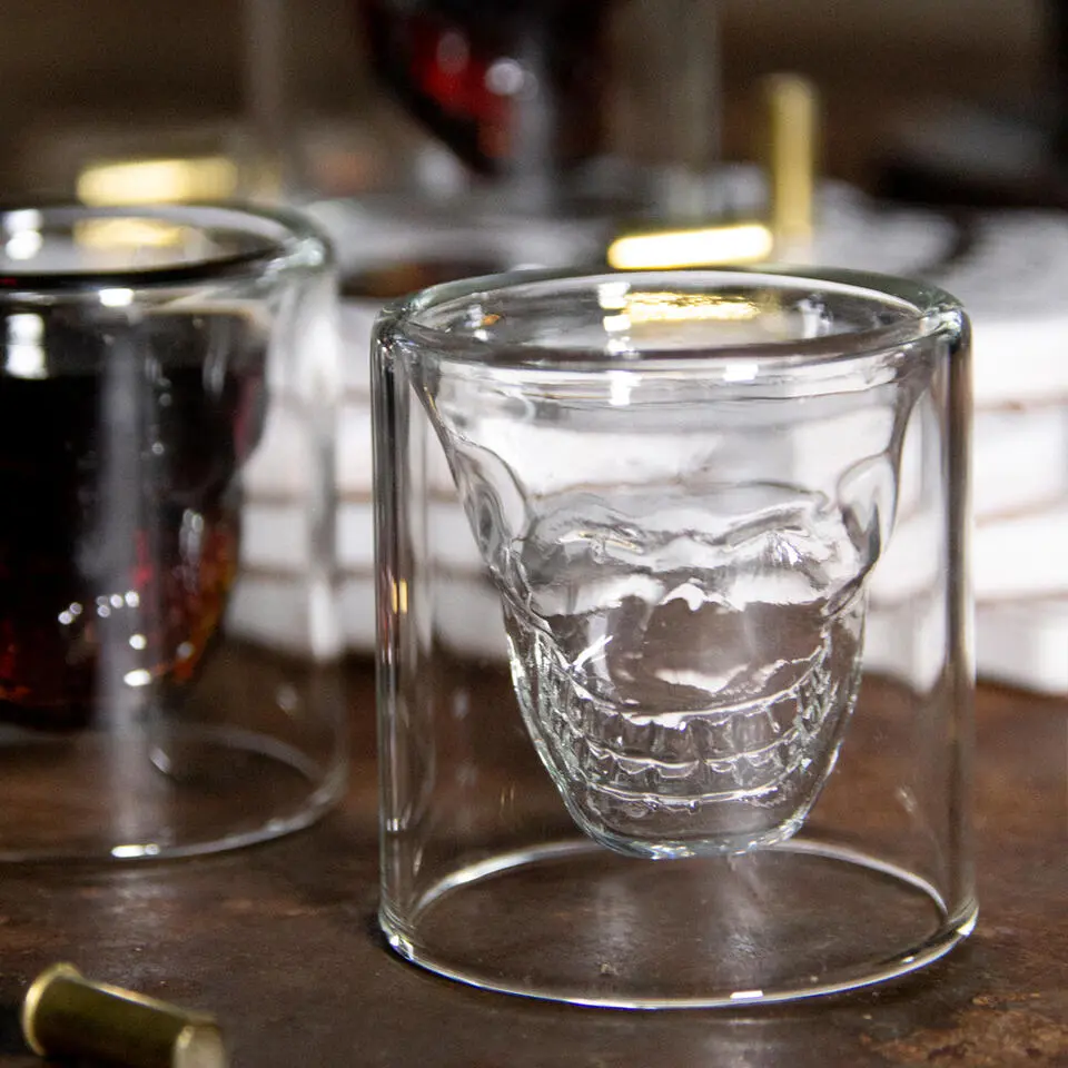 Aretica Shot glaasje Skull set van 4 glas -