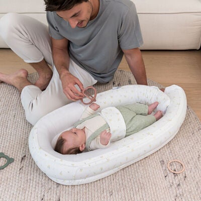 Doomoo Cocoon Babynest Blomster, Gul