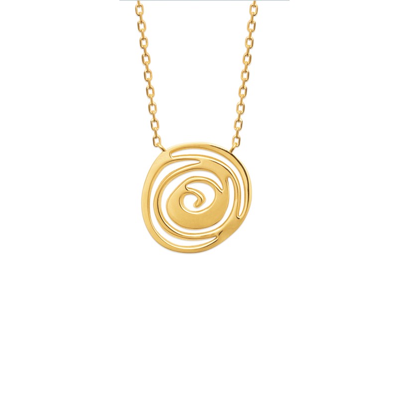 Collier fantaisie spirale plaqué or jaune BELLA - Bijoux Privés Discovery
