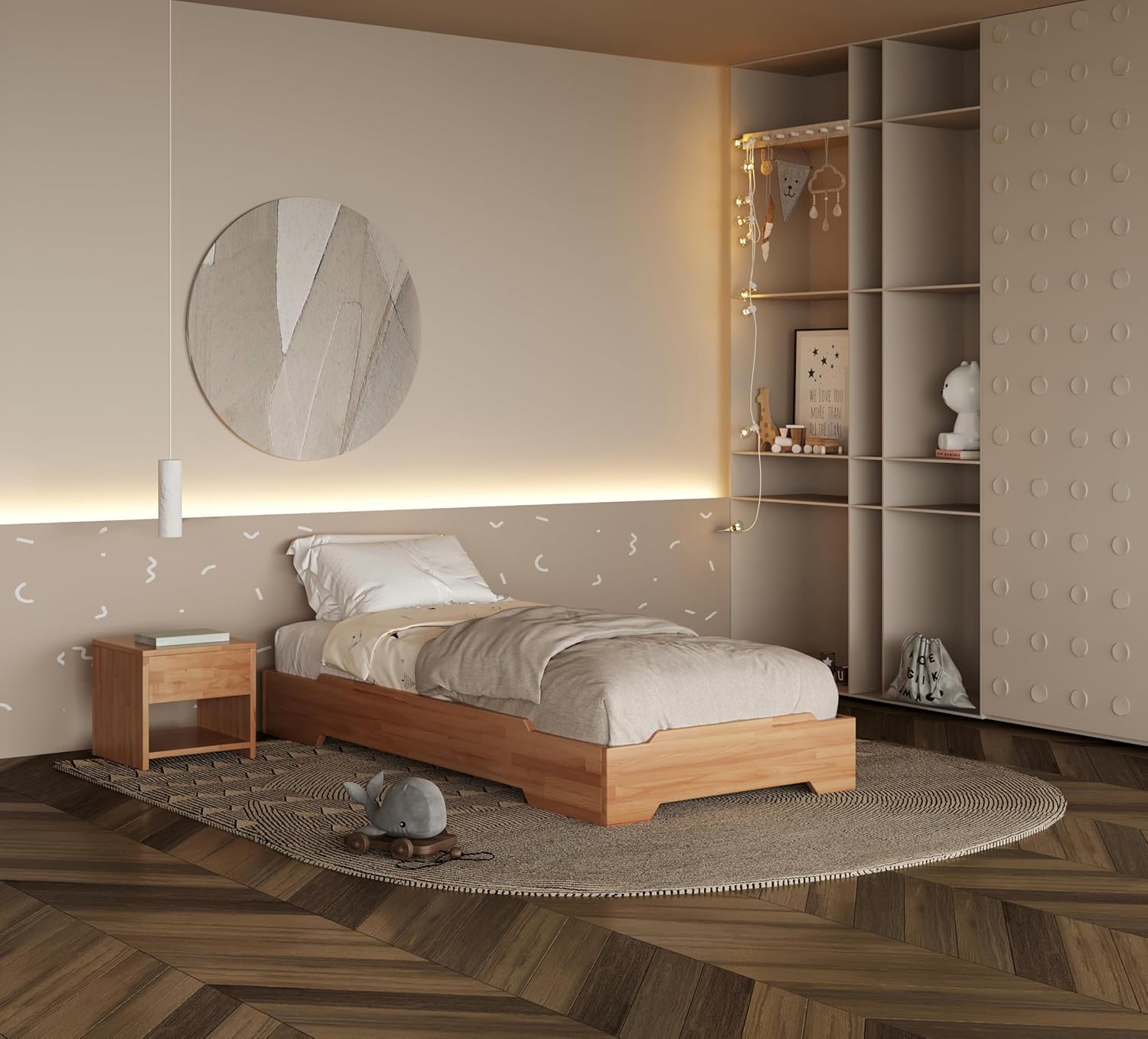Krok Wood Massivholzbett Emily (stapelbar) in Buche 90x200 cm
