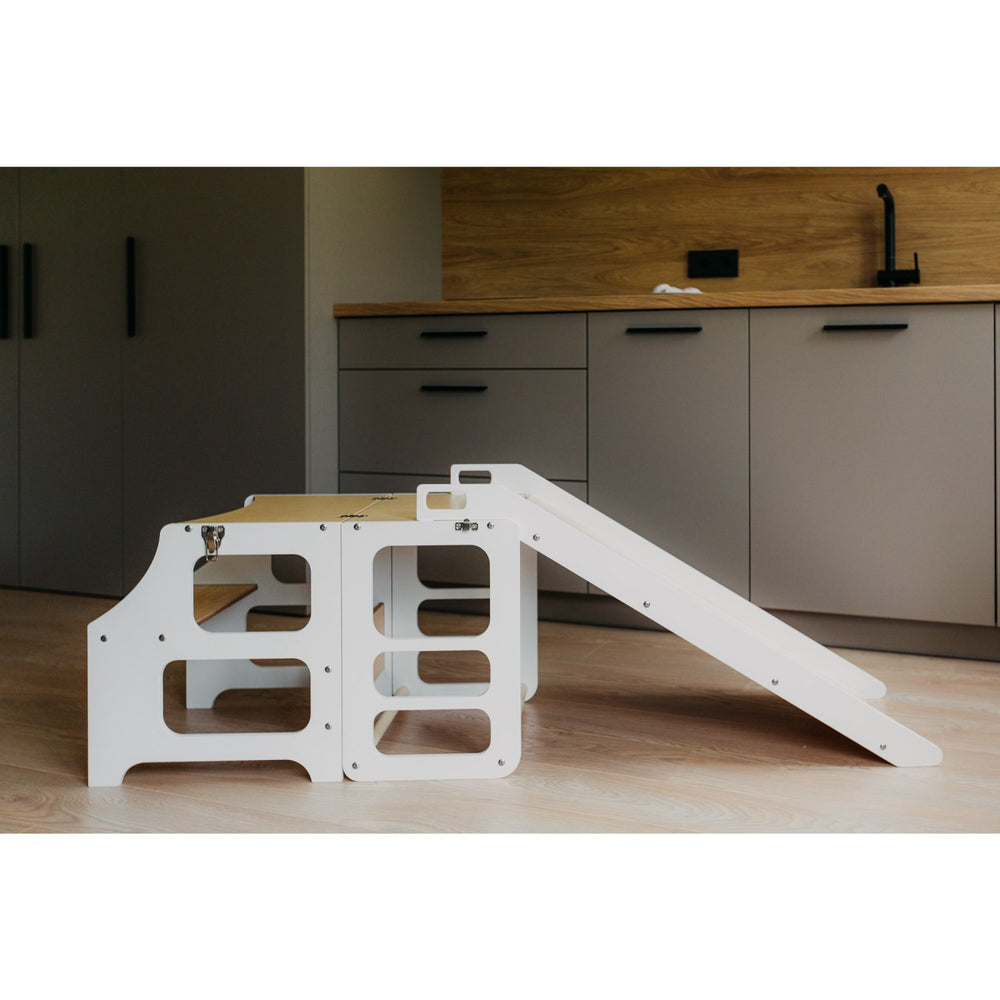 Køb Duck Woodworks Læringstårn m. Rutsjebane White