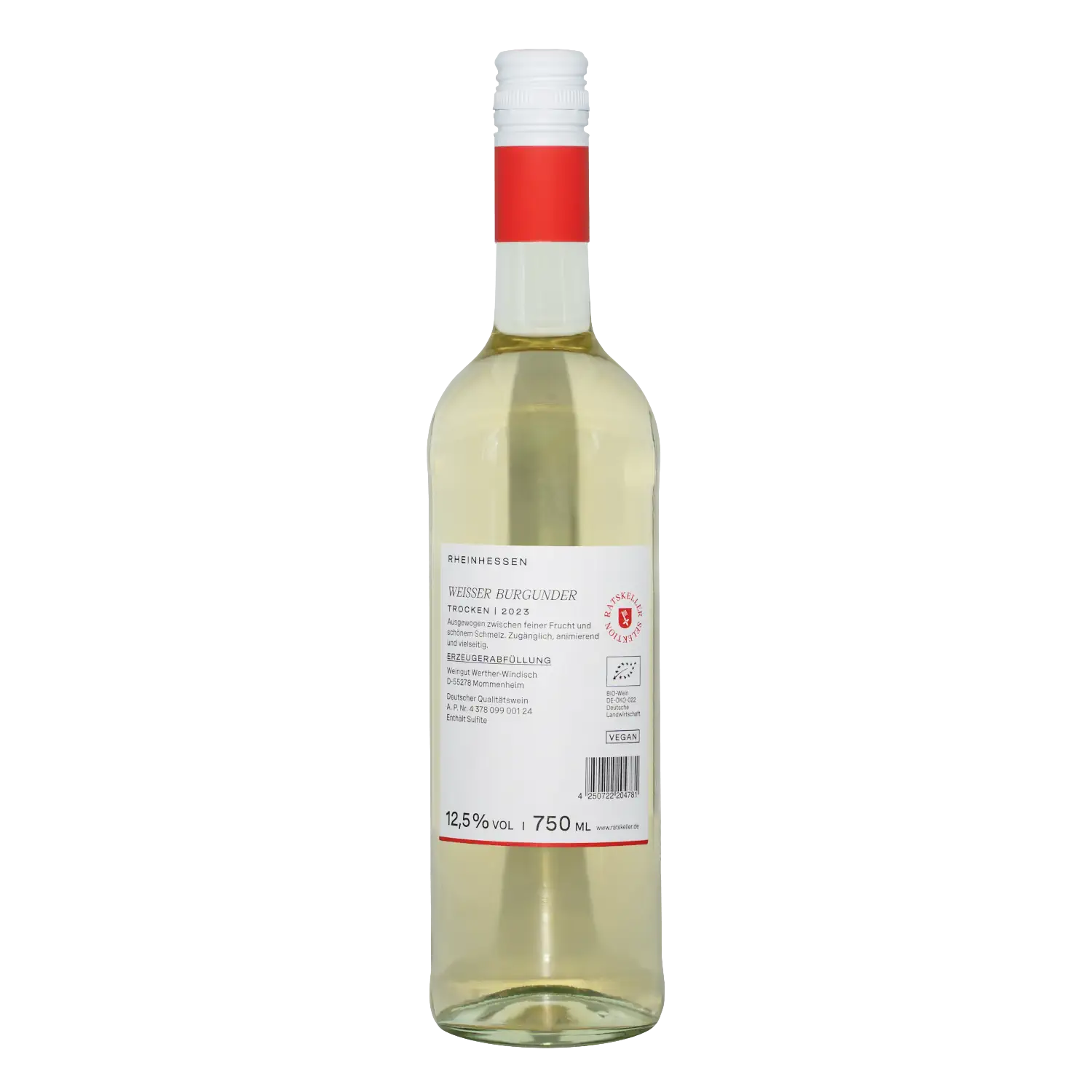 Weißer Burgunder, Weißwein trocken, BIO, Rheinhessen 2023