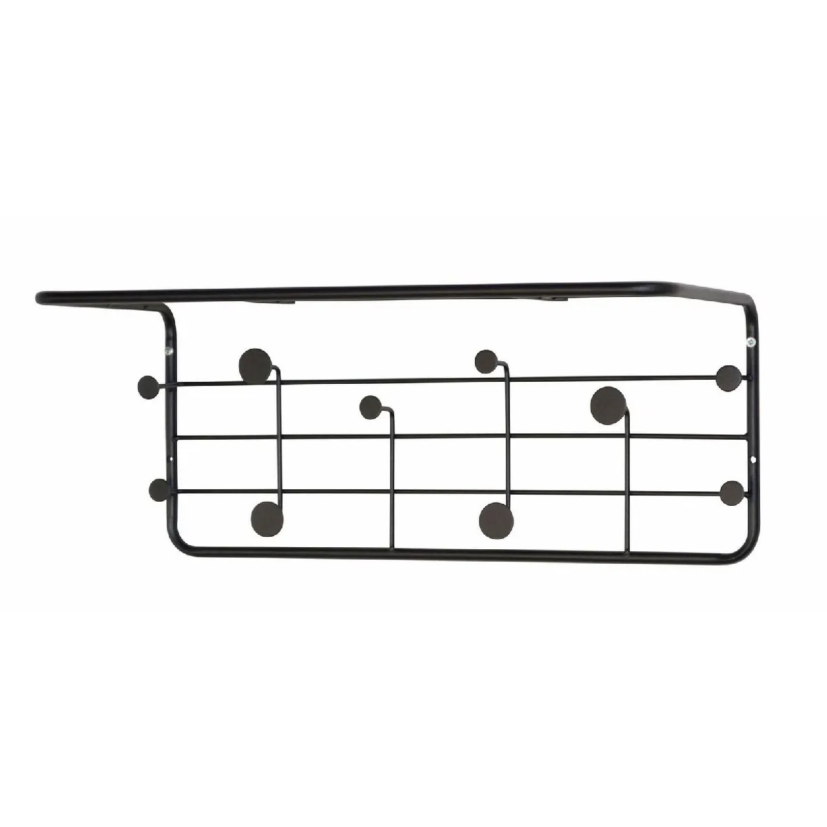 Decoshop26 Porte-manteaux Métal Noir 12 Patères