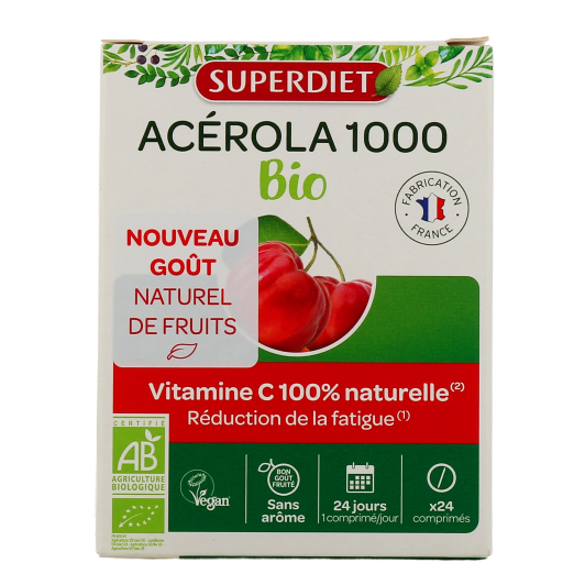 Superdiet Acérola 1000 Bio - Comprimés à croquer