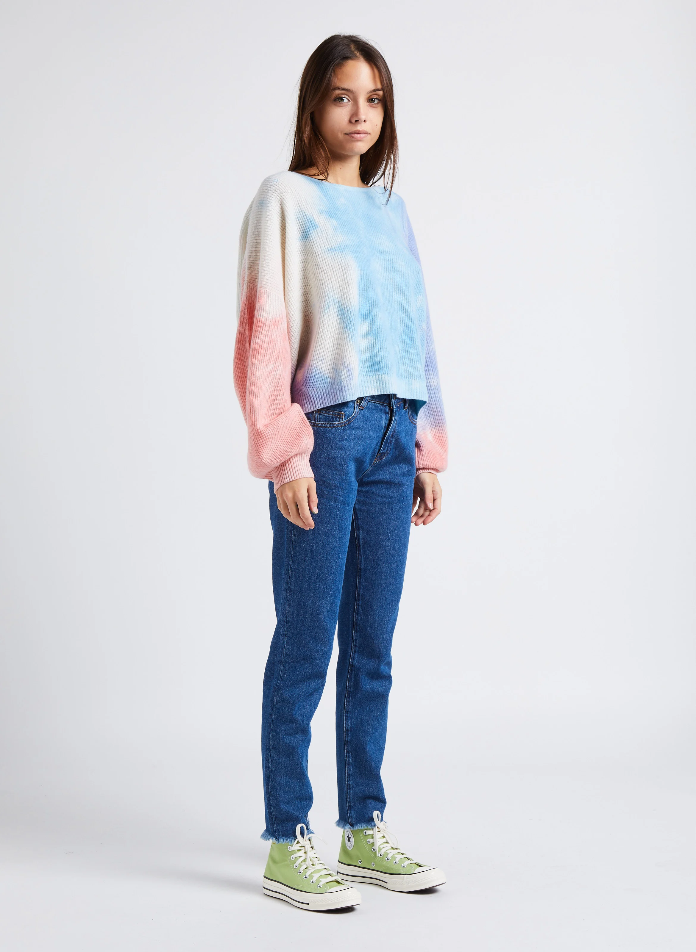 SCOTTIE - Pull droit col rond en cachemire | Multicolore