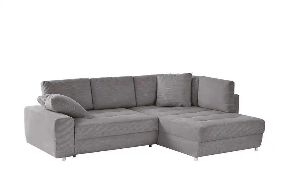 Ecksofa Arissa de Luxe Grau rechts Cordstoff