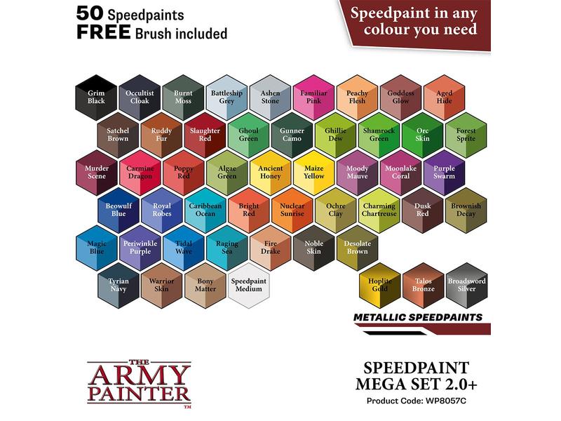The Army Painter Farbenset Speedpaint Mega Set 2.0 50 x 18 Einschichtige, schnelle Bemallösung