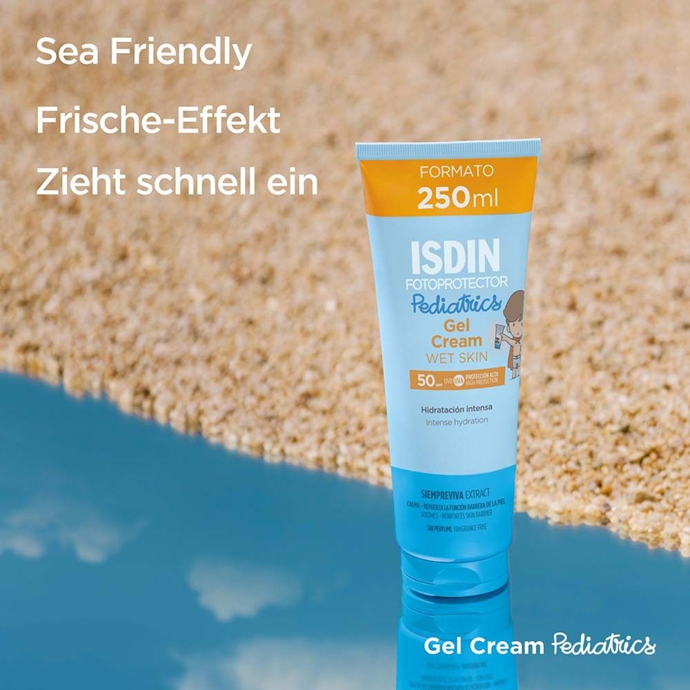 ISDIN Fotoprotector Pediatrics wasserfeste Sonnenschutz Gel Cream für Kinder und Babys ab 6 Monaten LSF50