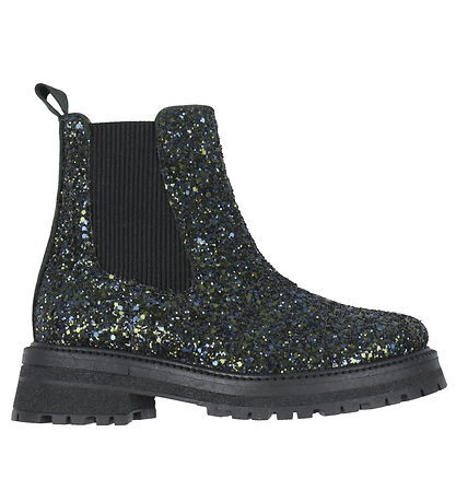 Angulus Stiefel - Chelsea - Teal m. Glitzer