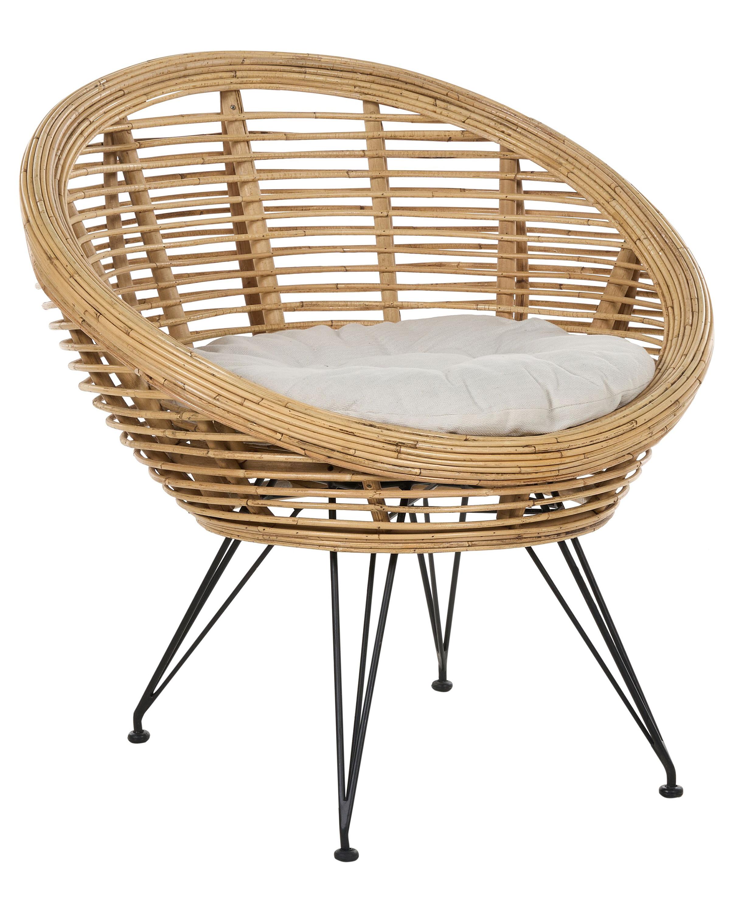 Set van 2 stoelen met zitkussen MARATEA Rotan Natuurlijk