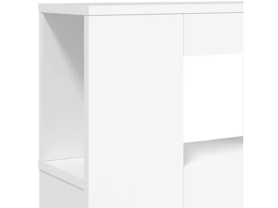 Tête de lit à LED blanc 160x18,5x103,5 cm bois d'ingénierie