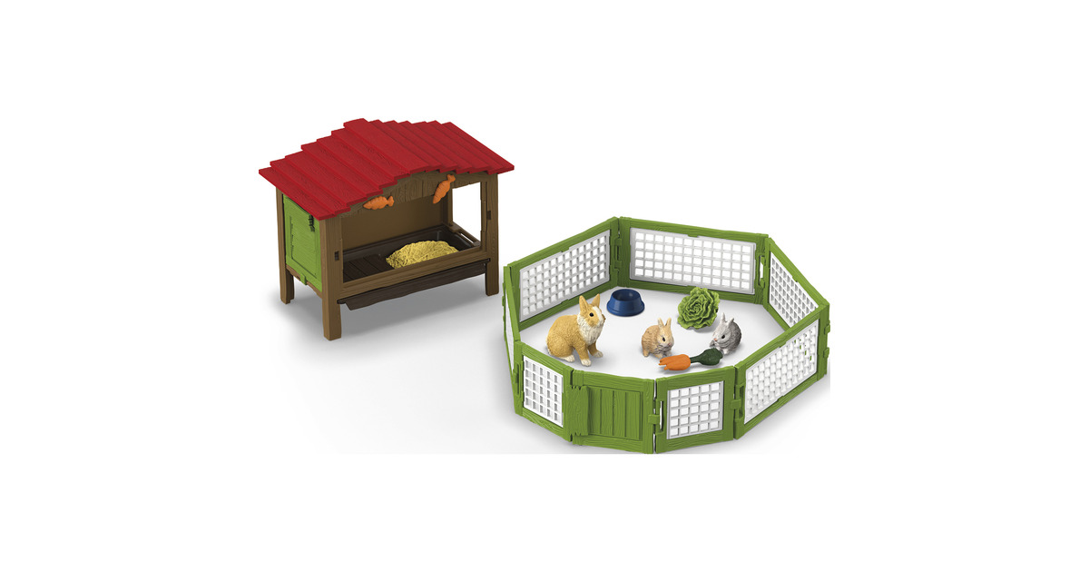 SchleichFarm World - Konijnenhok speelfiguur  (42728)