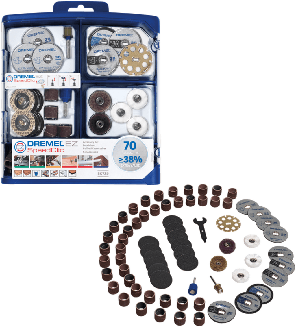 Dremel  EZ SpeedClic Zubehör-Set, 70 Teile    Zubehör für Anwendungen jeder Art