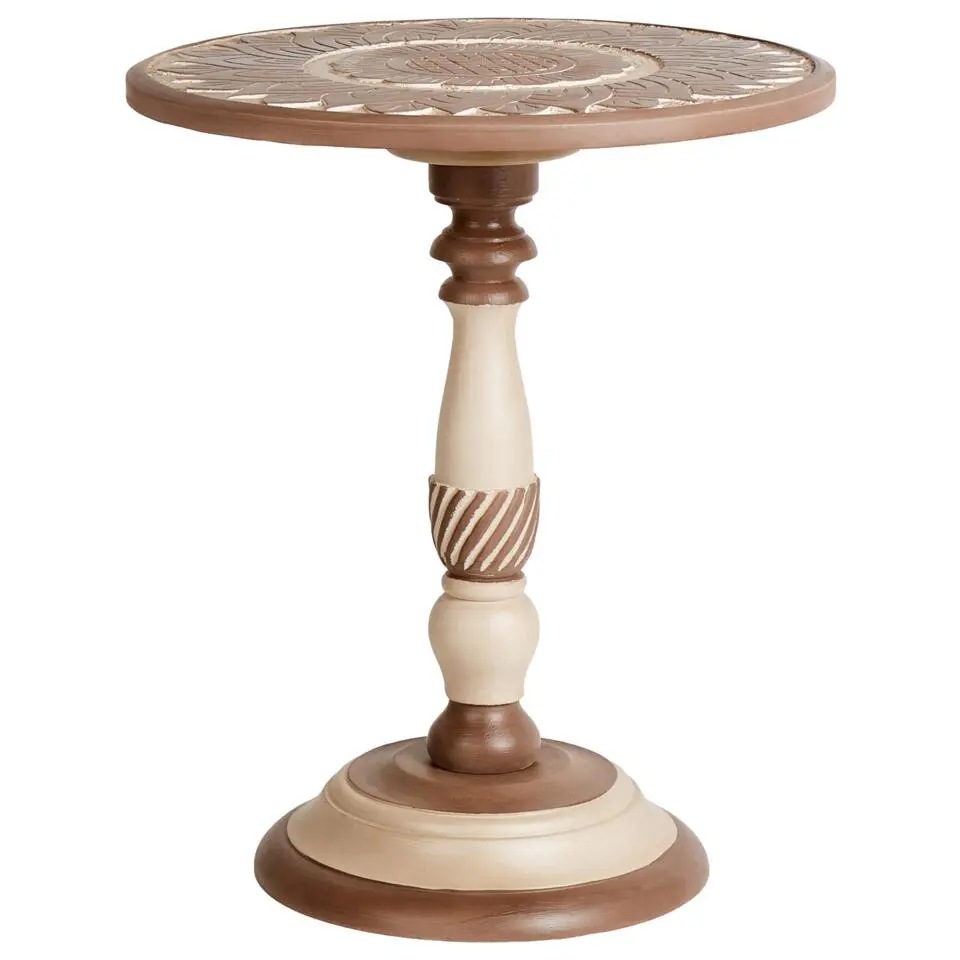 EULO - Bijzettafel - Donkerbruin - 45 x 45 cm - Mangohout
