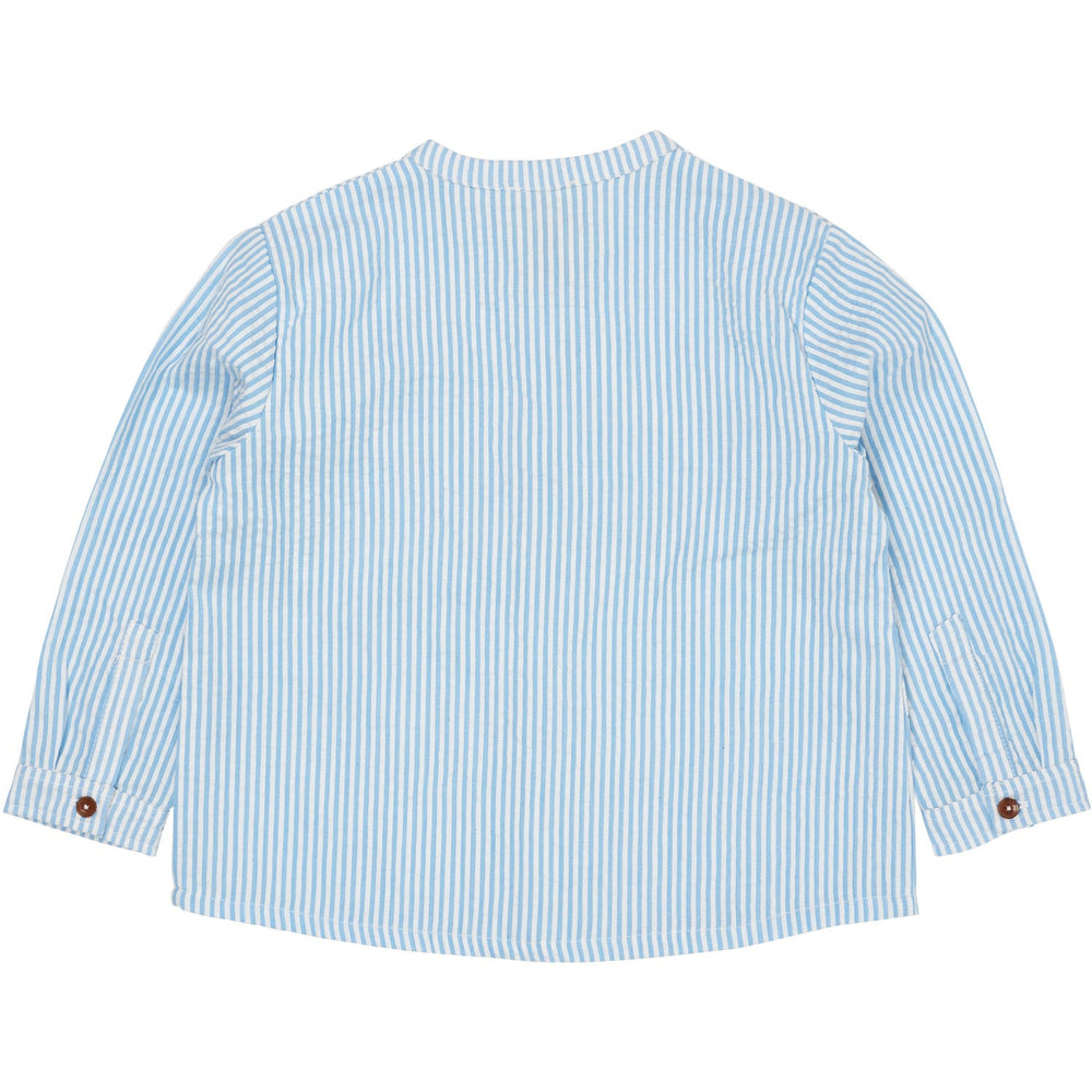 Køb COPENHAGEN COLORS Sky Blue W Cream Stripe Seersucker Skjorte