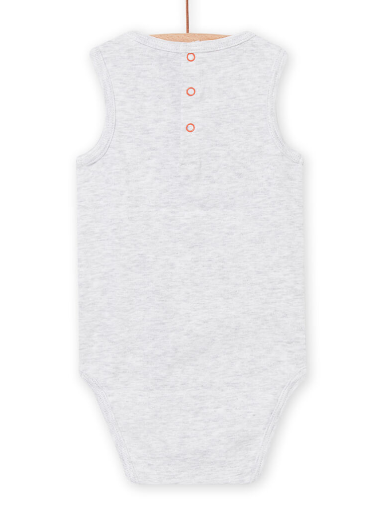 Body à motif dinosaure gris chiné bébé garçon