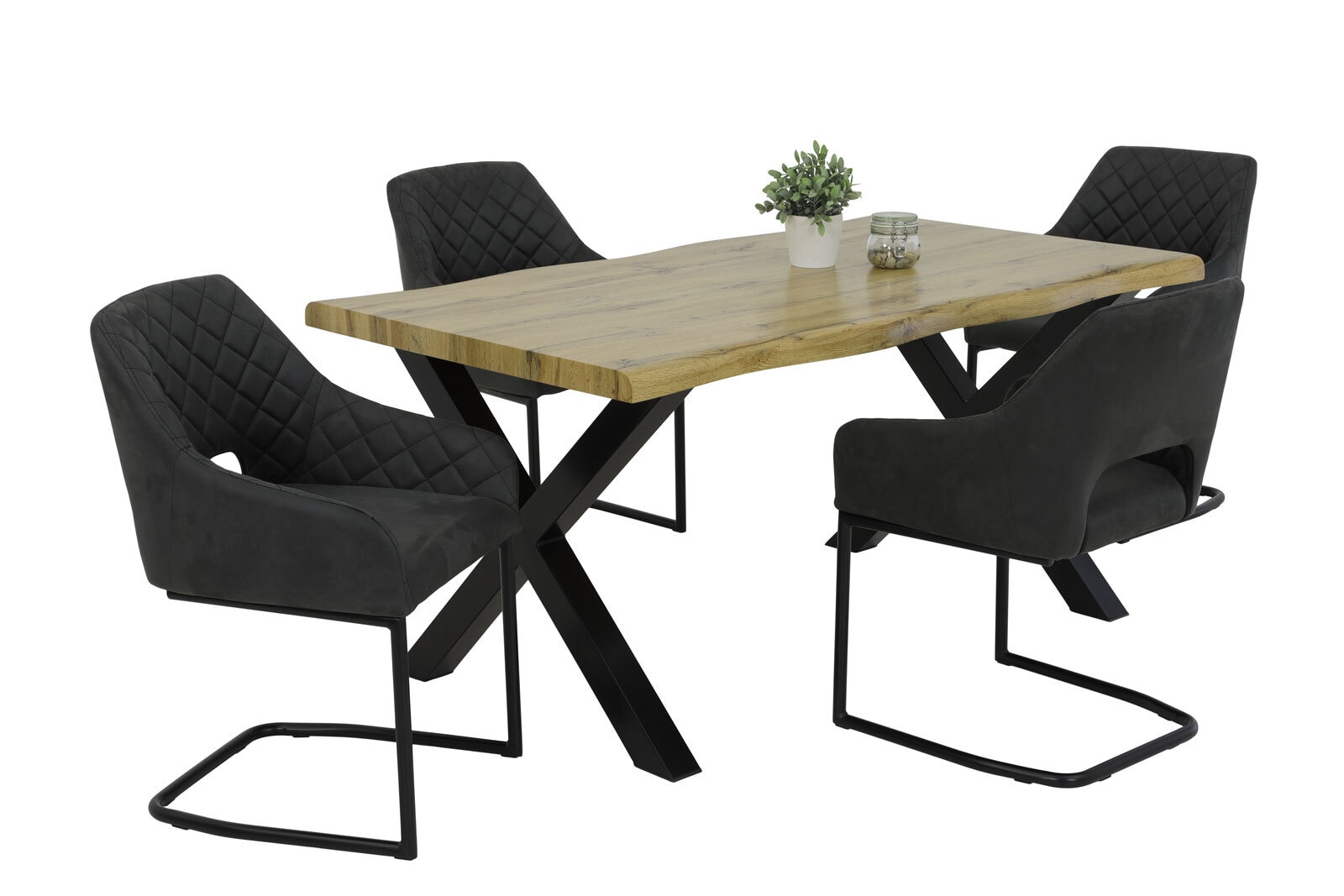 Stuhl Antonia Anthrazit/schwarz 53x85x59 cm