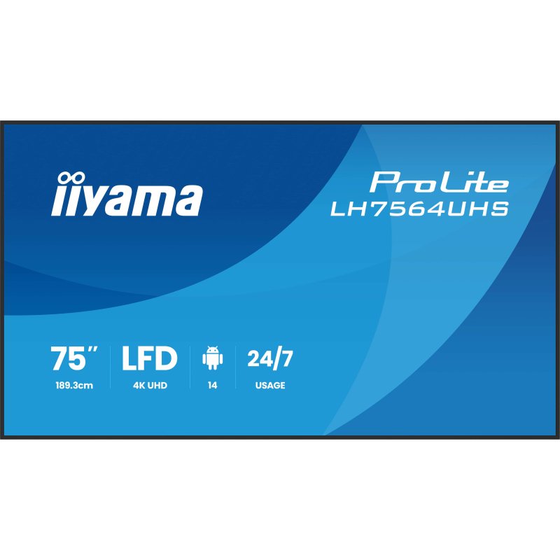 iiyama LH7564UHS-B1AG Écran d'affichage dynamique Écran plat de signalisation numérique 190,5 cm (75