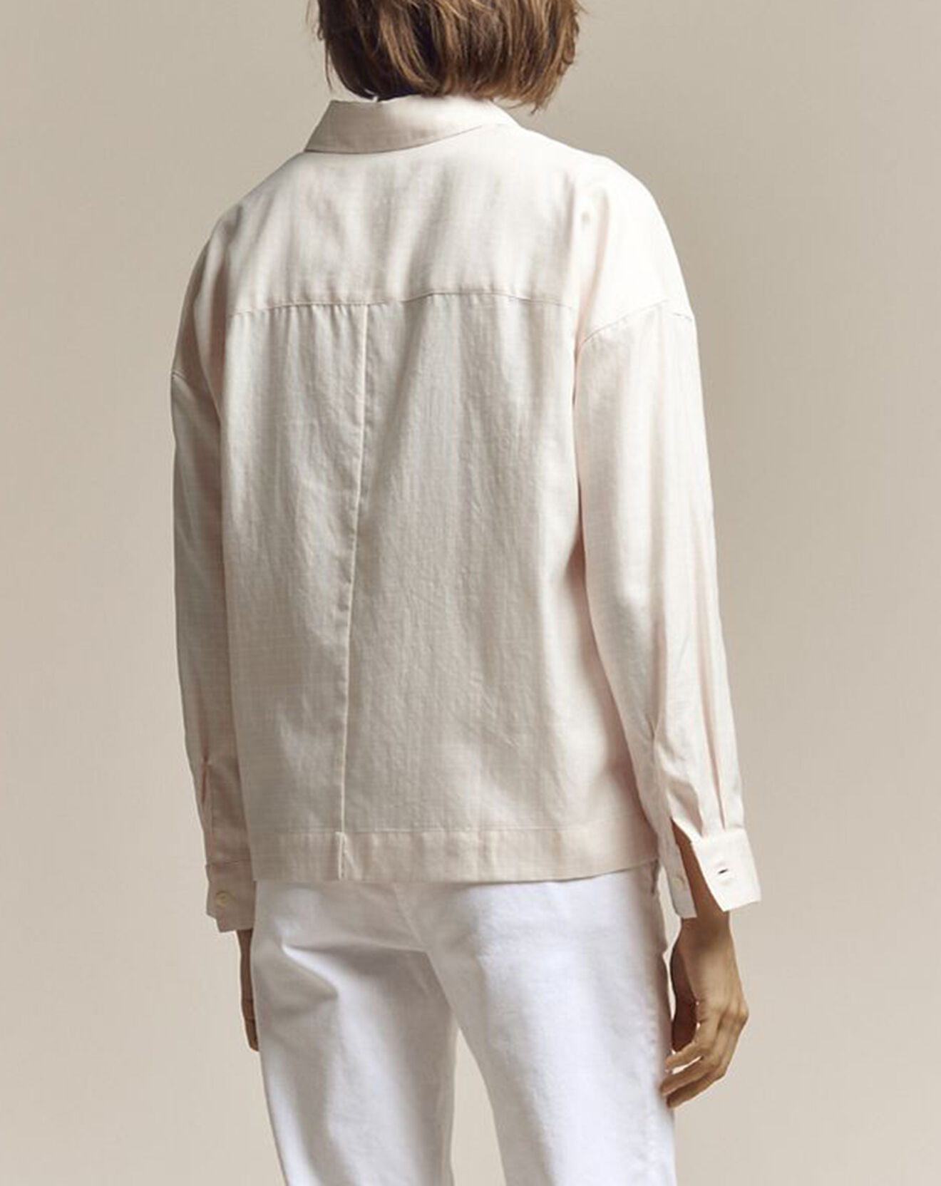 Devernois Chemise Canada à petits carreaux rose poudré