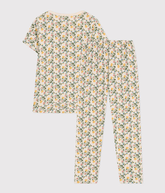 Pyjama en coton imprimé motif fleurs enfant