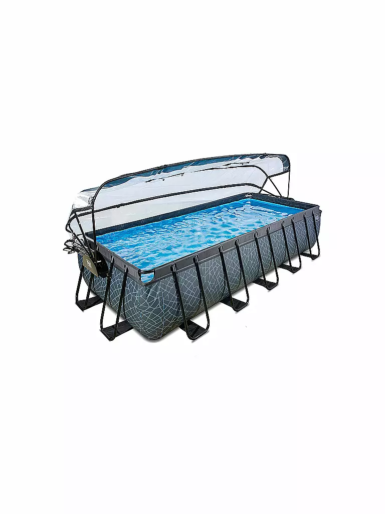 EXIT TOYS Stone Pool 540x250x100cm mit Abdeckung und Sandfilter- und Wärmepumpe keine Farbe