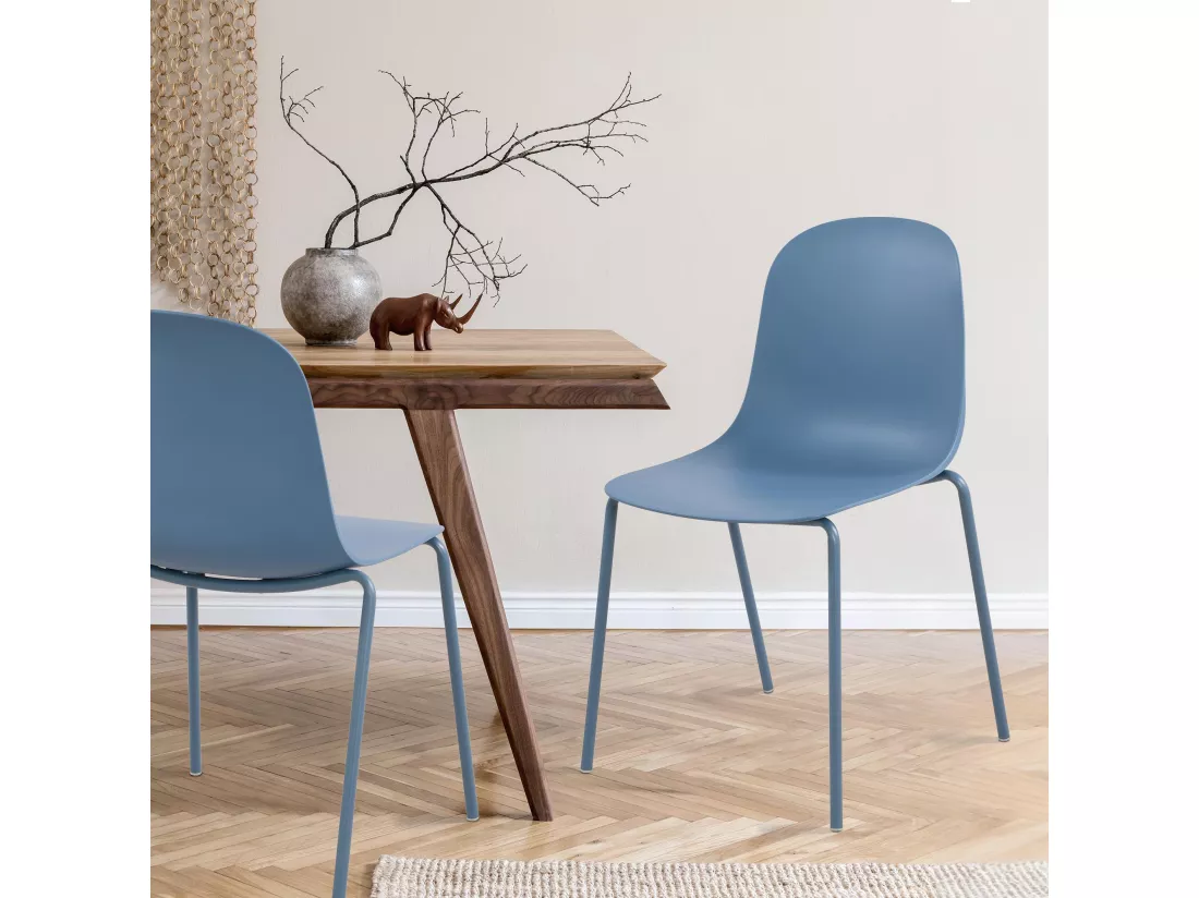Chaise de conférence - Plastique - Bleu - Hardin
