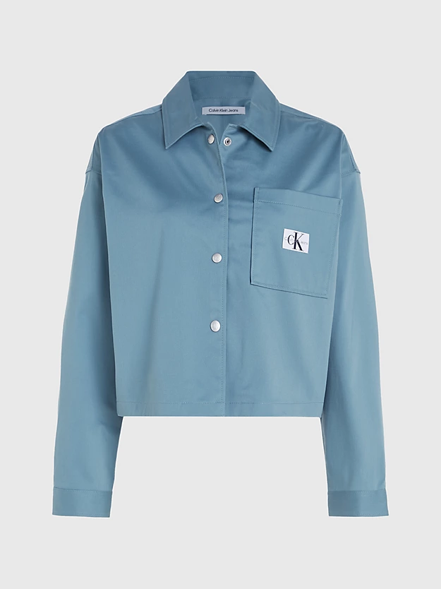 Jaqueta camisa de algodão com modelagem relaxada